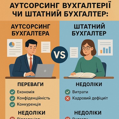 Аутсорсинг бухгалтерії чи штатний бухгалтер: переваги та недоліки для бізнесу