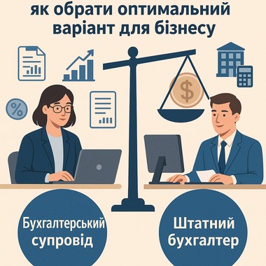 Бухгалтерський супровід чи штатний бухгалтер: як обрати оптимальний варіант для бізнесу