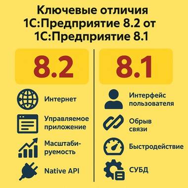 Ключевые отличия 1С:Предприятие 8.2 от 1С:Предприятие 8.1