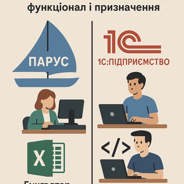 Відмінності програм «Парус» та «1С:Підприємство»: функціонал і призначення