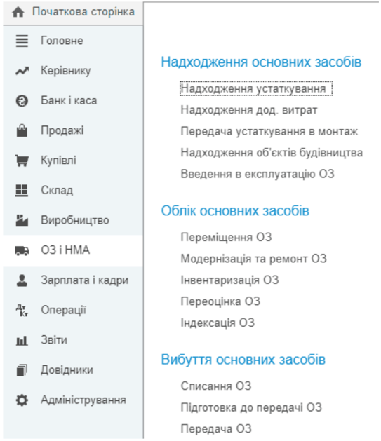 Процес Надходження устаткування