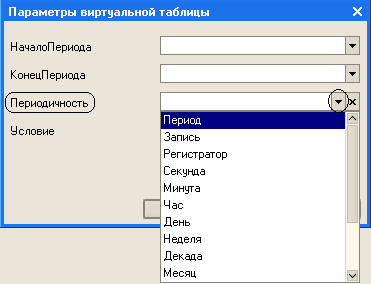 6 практикум 1. (&НАЧАЛОПЕРИОДА, &КОНЕЦПЕРИОДА, , ) параметры виртуальной таблицы.