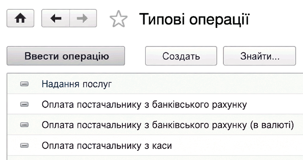 Довідник типових операцій