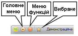 Командна панель основного вікна в режимі Форми в закладках