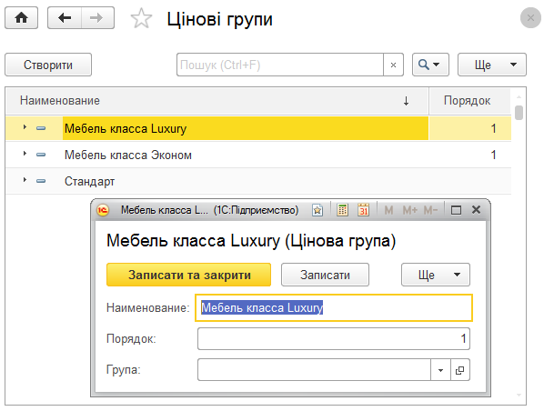 Перелік цінових груп