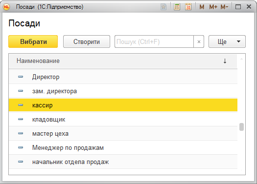 Довідник посад